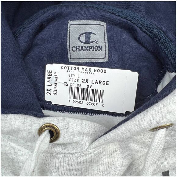 New Champion Men US XXL Grey Hoodie Long Sleeve Sport Casual Pullover Sweater  - Picture 7 of 8